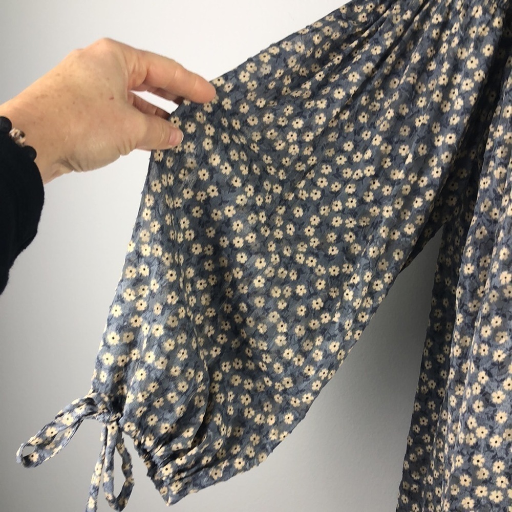 NEW Zara Mini Floral Smocked Romper Long Sleeve XS Built-in Shorts Mini Dress - Picture 6 of 16